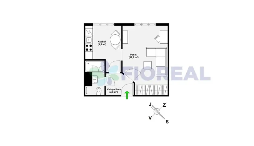 Pronájem bytu 1+1, Praha - Vršovice, Minská, 35 m2