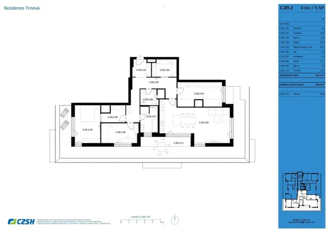 Prodej bytu 4+kk, Pardubice, Jozefa Gabčíka, 125 m2