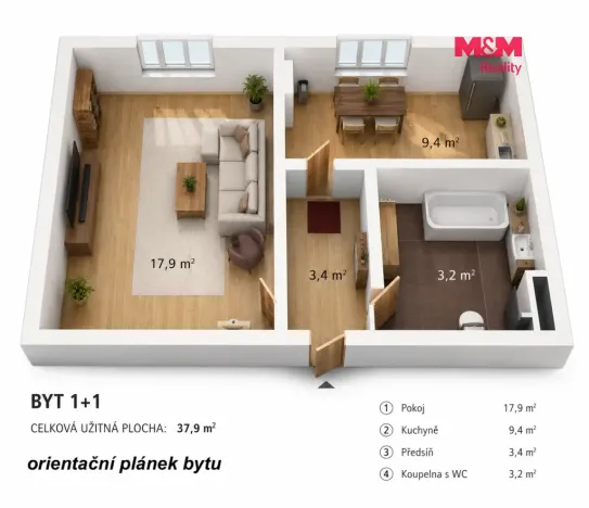 Pronájem bytu 1+1, Náchod, Kladská, 37 m2