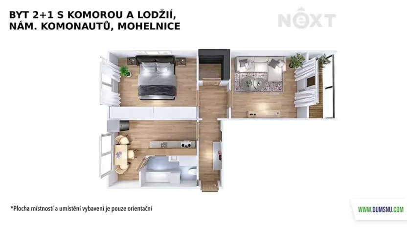 Prodej bytu 2+1, Mohelnice, nám. Kosmonautů, 56 m2
