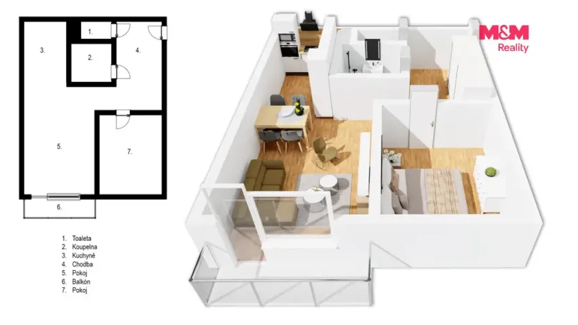 Prodej bytu 2+kk, Praha - Kobylisy, Rajmonova, 44 m2