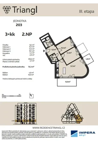 Prodej bytu 3+kk, Brno, Podveská, 72 m2