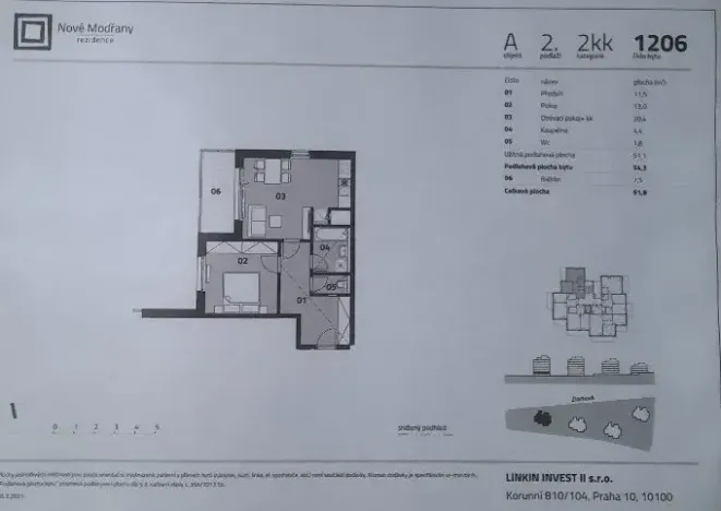 Prodej bytu 2+kk, Praha - Modřany, Zlochova, 68 m2