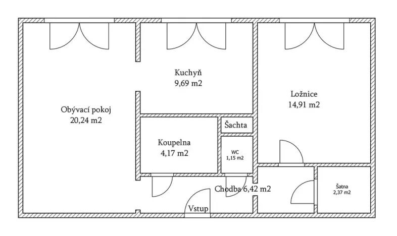 Pronájem bytu 2+1, Brno, Kunštátská, 59 m2