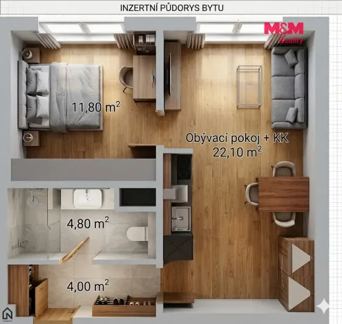 Prodej bytu 2+kk, Česká Třebová, Trávník, 46 m2