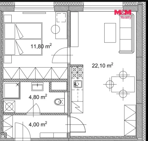 Prodej bytu 2+kk, Česká Třebová, Trávník, 46 m2