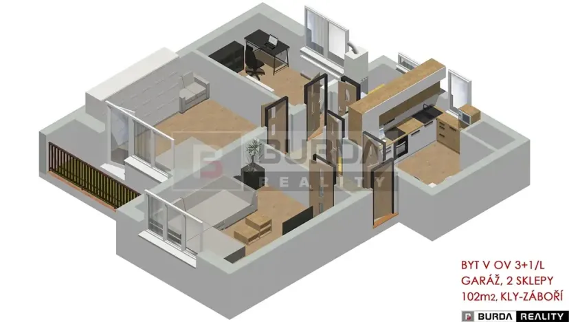 Prodej bytu 3+1, Kly, 102 m2