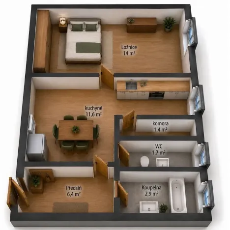 Prodej bytu 2+kk, Praha - Vršovice, Amurská, 38 m2