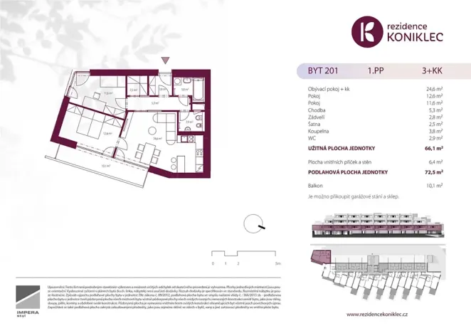 Prodej bytu 3+kk, Brno, Rybnická, 66 m2