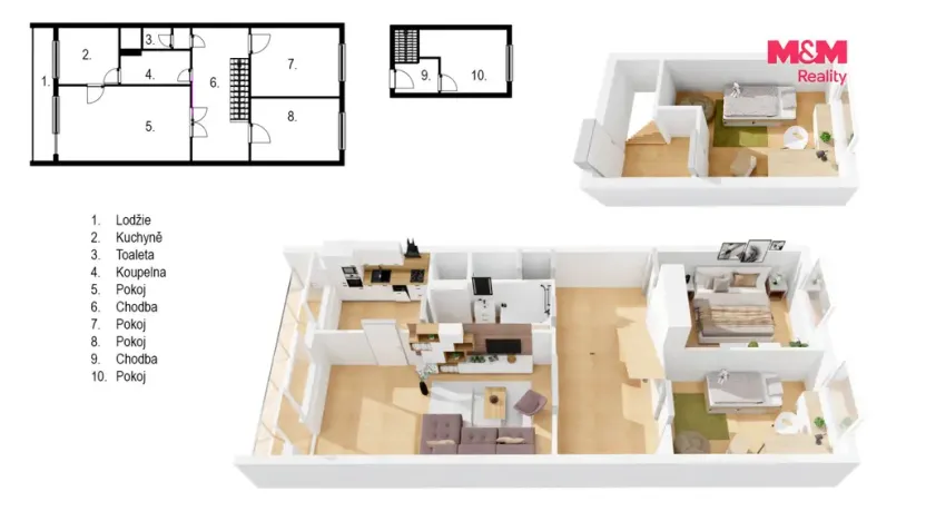 Prodej bytu 4+1, Praha - Krč, Hurbanova, 80 m2