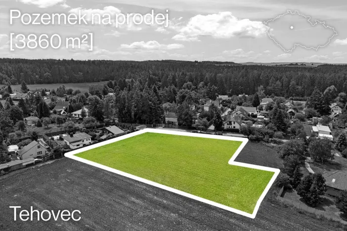 Prodej pozemku, Tehovec, K Mýtu, 3860 m2