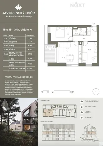 Prodej bytu 3+kk, Čachrov, 52 m2