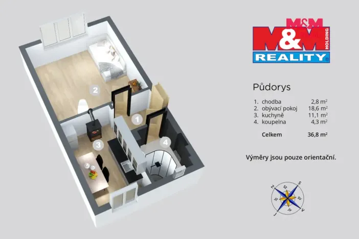 Prodej bytu 1+1, Děčín - Děčín VI-Letná, Želenická, 38 m2