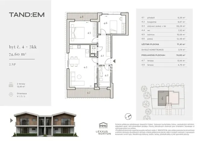 Prodej bytu 3+kk, Horoměřice, J. K. Tyla, 71 m2