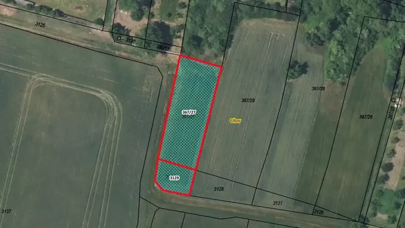 Prodej zahrady, Cítov, 958 m2