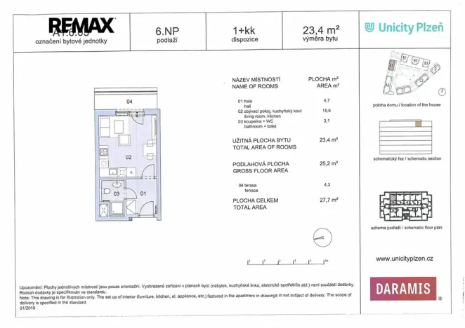 Pronájem bytu 1+kk, Plzeň, Technická, 23 m2