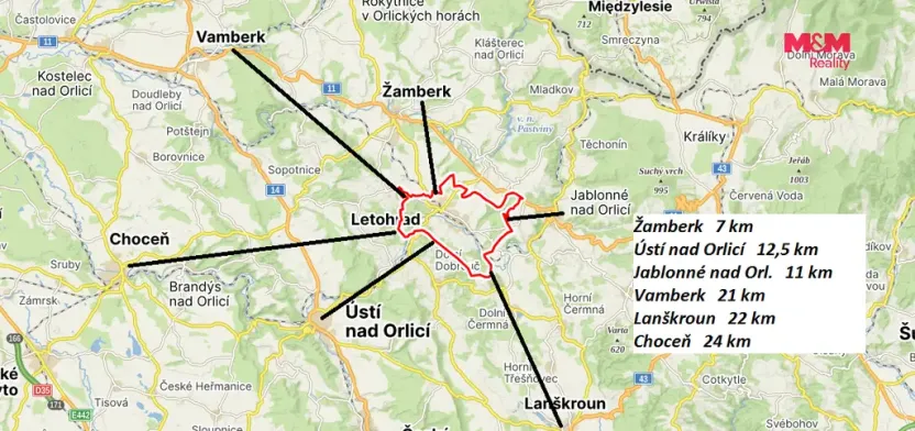 Pronájem bytu 1+kk, Letohrad - Orlice, 30 m2