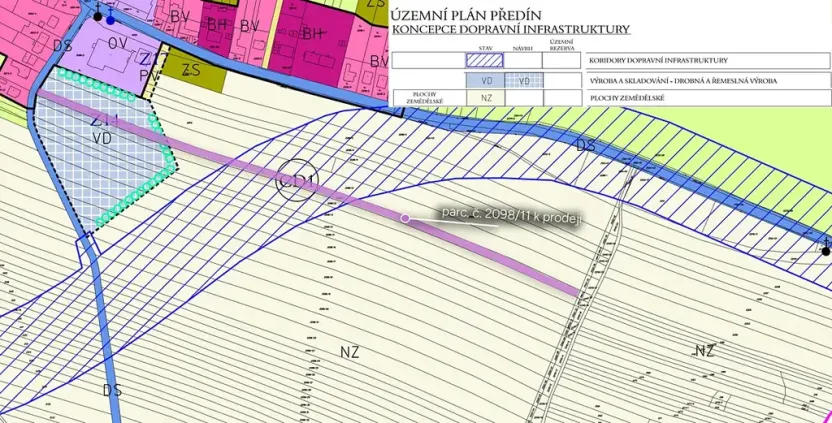 Prodej komerčního pozemku, Předín, 5761 m2