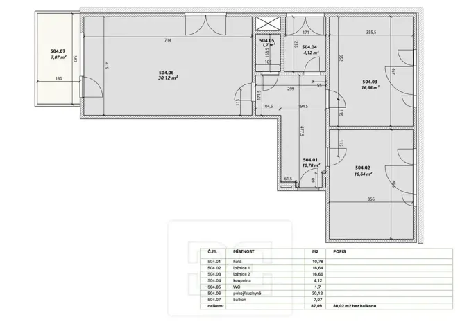 Pronájem bytu 3+kk, Praha - Chodov, Veselovského, 80 m2