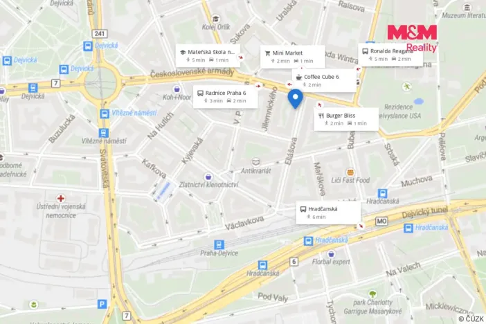 Pronájem bytu 2+kk, Praha - Bubeneč, Eliášova, 59 m2