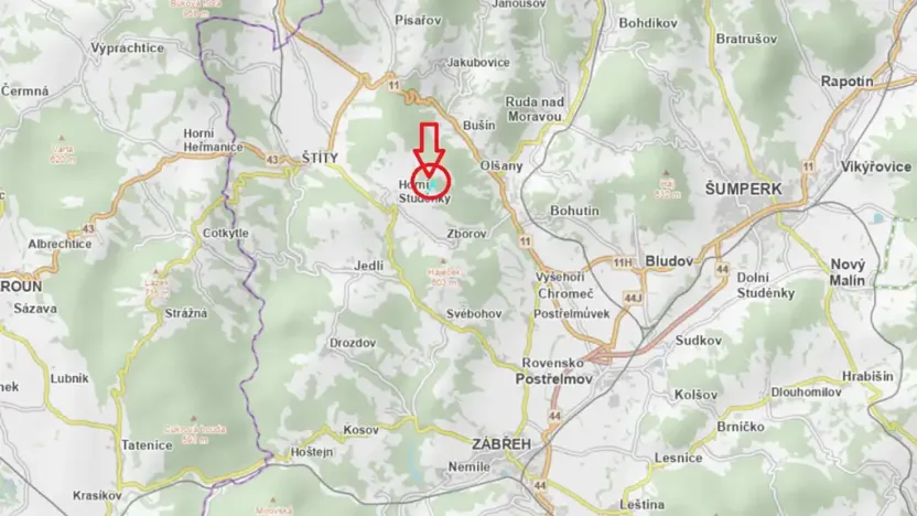 Prodej lesa, Horní Studénky, 31882 m2