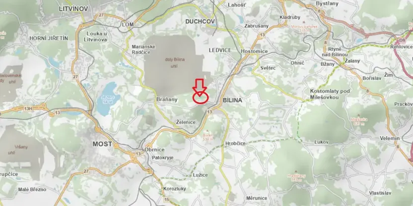 Prodej podílu lesa, Bílina, 2704 m2