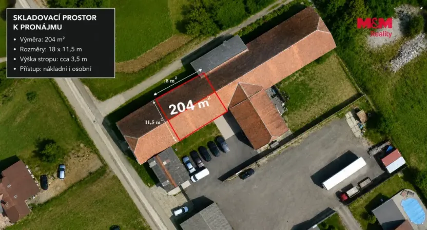 Pronájem skladu, Chrudim - Medlešice, 204 m2