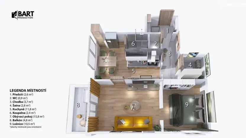 Prodej bytu 2+1, Brno, Mikulčická, 56 m2