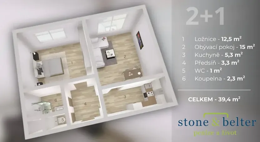 Prodej bytu 2+1, Praha - Krč, Štúrova, 39 m2