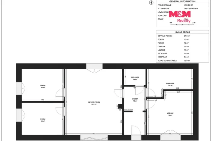 Prodej rodinného domu, Křinec, Zelené náměstí, 83 m2