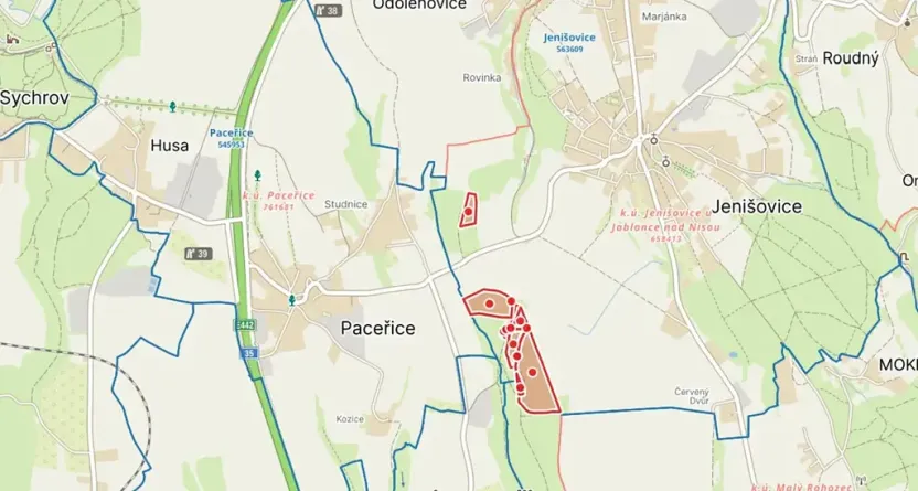 Prodej lesa, Jenišovice, 108509 m2