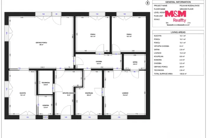 Prodej rodinného domu, Rožďalovice - Zámostí, Polní, 105 m2