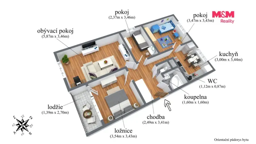 Prodej bytu 4+1, Jirkov, Na Borku, 79 m2