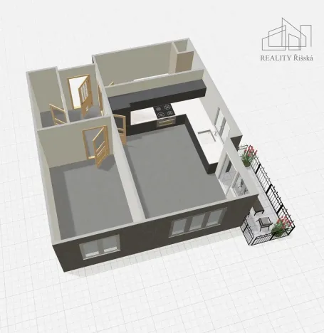 Pronájem bytu 2+kk, Praha - Hlubočepy, Vítové, 57 m2