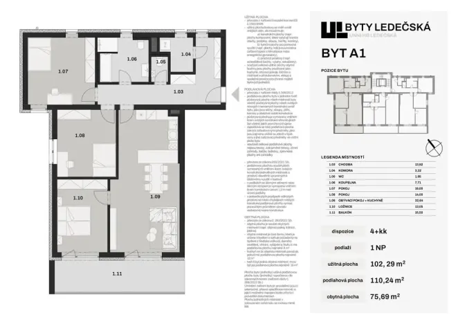 Prodej bytu 4+kk, Havlíčkův Brod, Ledečská, 102 m2