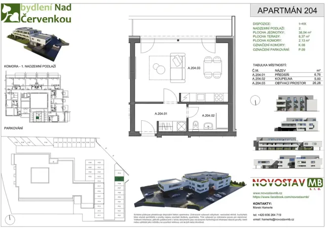 Pronájem bytu 1+kk, Mladá Boleslav - Čejetice, Vodárenská, 38 m2