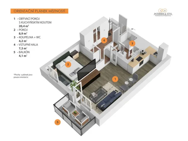 Pronájem bytu 2+kk, Praha - Hostivař, 47 m2