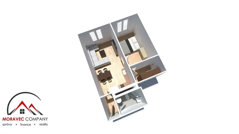 Pronájem bytu 2+kk, Ostrava, Palackého, 46 m2