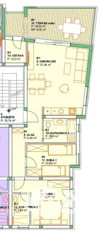 Prodej bytu 3+kk, Posedarje, Chorvatsko, 94 m2
