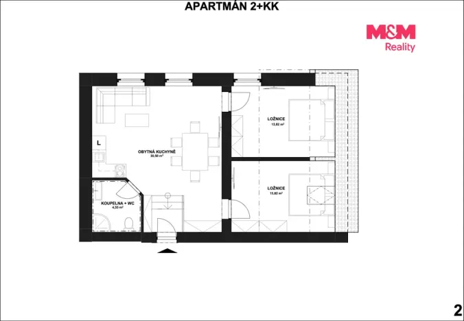 Prodej bytu 2+kk, Horní Lhota, 62 m2