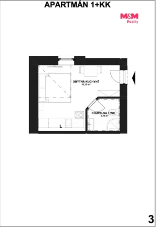 Prodej bytu 1+kk, Horní Lhota, 20 m2