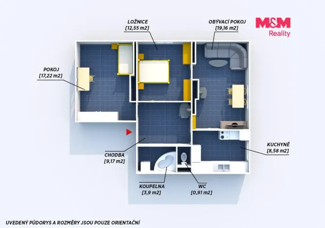 Prodej bytu 3+1, Suchomasty, 74 m2