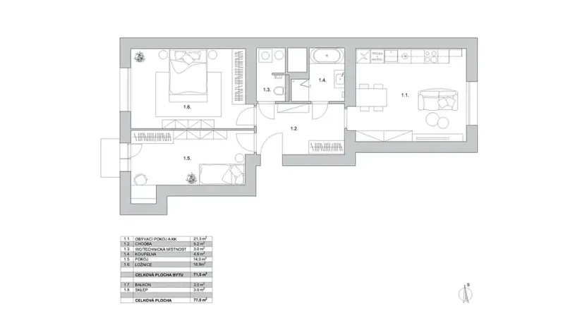 Prodej bytu 3+kk, Praha - Libeň, U libeňského pivovaru, 77 m2