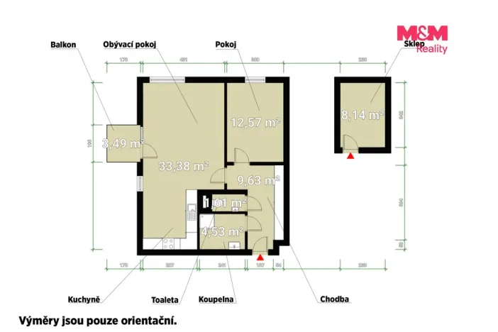 Pronájem bytu 2+kk, Praha, Hábova, 56 m2