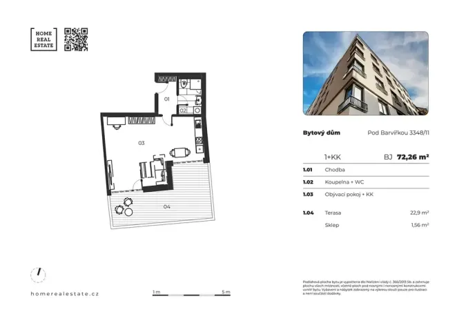 Prodej bytu 1+kk, Praha - Smíchov, Pod Barvířkou, 48 m2