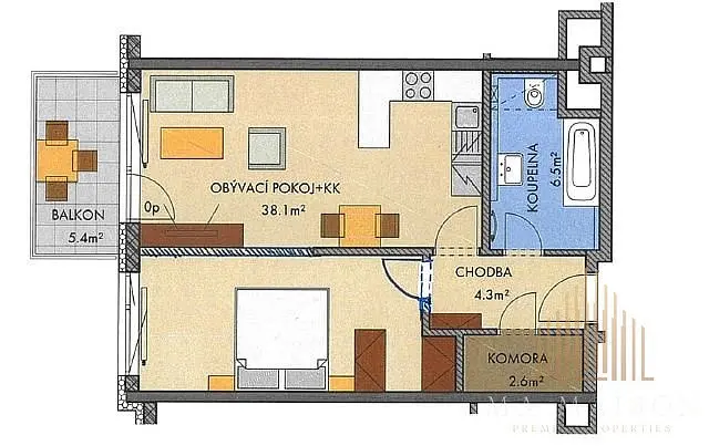 Pronájem bytu 2+kk, Praha - Střížkov, Zakšínská, 54 m2