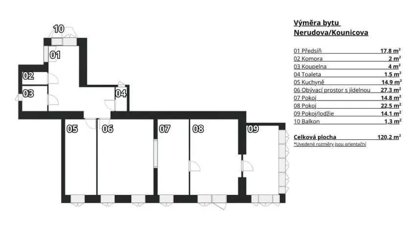 Prodej bytu 3+1, Brno - Veveří, Kounicova, 120 m2