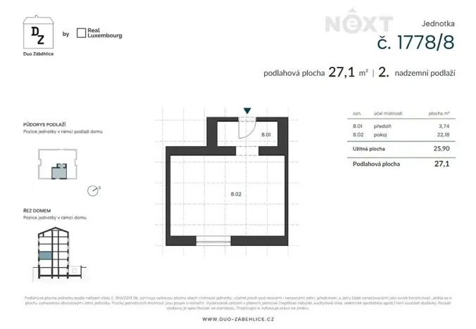 Prodej bytu 1+kk, Praha - Záběhlice, U zákrutu, 28 m2