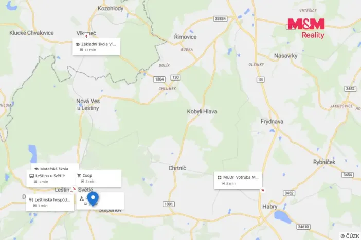 Pronájem bytu 2+1, Leština u Světlé - Štěpánov, 64 m2