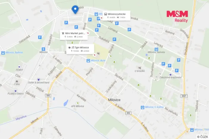 Prodej bytu 2+1, Milovice, Mírová, 41 m2